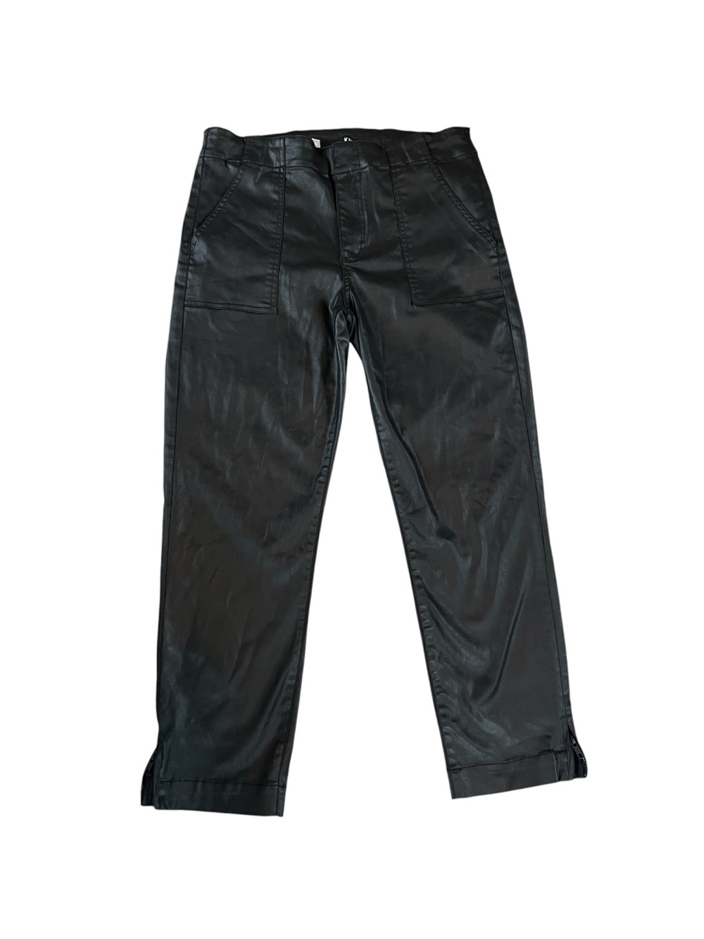 Kut from the Kloth Women’s Black Faux Leather Straight-Leg Pants